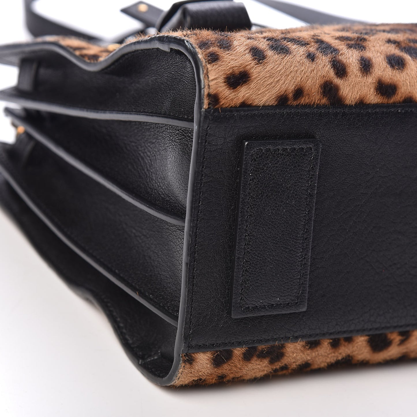 Pony Effect Calfskin Leopard Print Baby Supple Sac De Jour