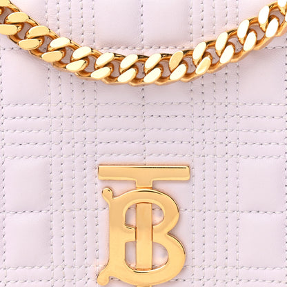 Burberry Lambskin Quilted Small Lola Bag Pale Thistle Soft Fawn 7 of 10
