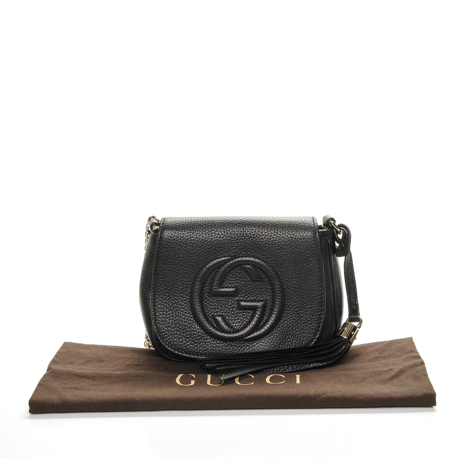 Gucci Pebbled Calfskin Small Soho Flap Crossbody Black 5 of 8