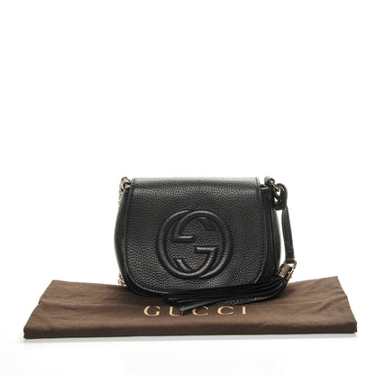 Gucci Pebbled Calfskin Small Soho Flap Crossbody Black 5 of 8