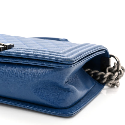 Chanel Caviar Quilted Medium Boy Flap Blue 9 of 12