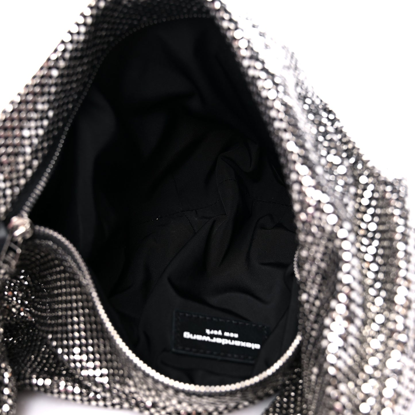 Chain Mesh Hobo Bag Silver Black