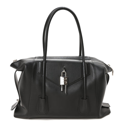 Givenchy Smooth Calfskin Medium Antigona Lock Duffle Bag Black 1 of 9