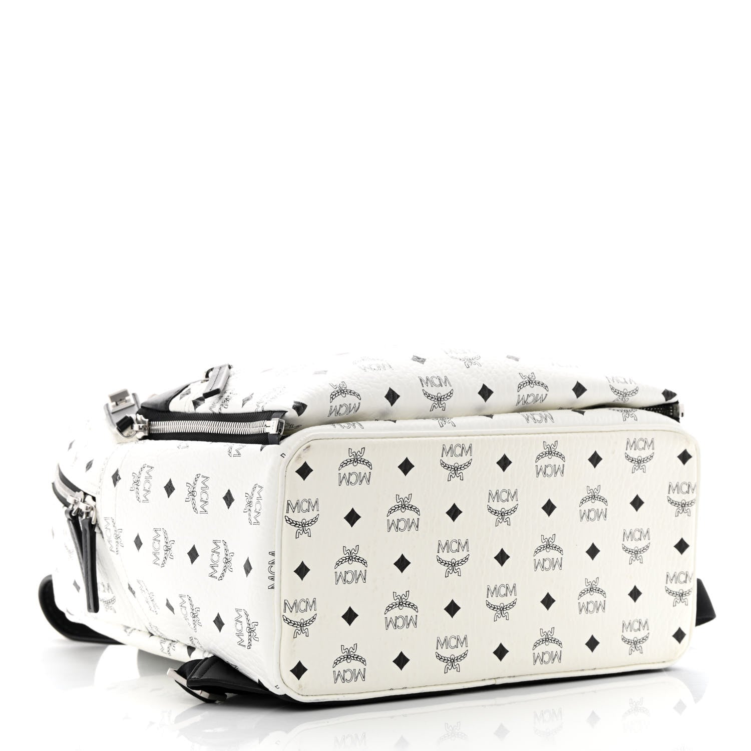 MCM Visetos Studded Medium Dual Stark Backpack White 4 of 15