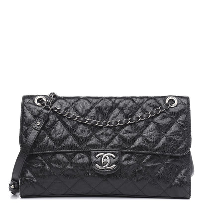Chanel Crumpled Grained Calfskin Jumbo CC Crave Flap Black 1 of 15