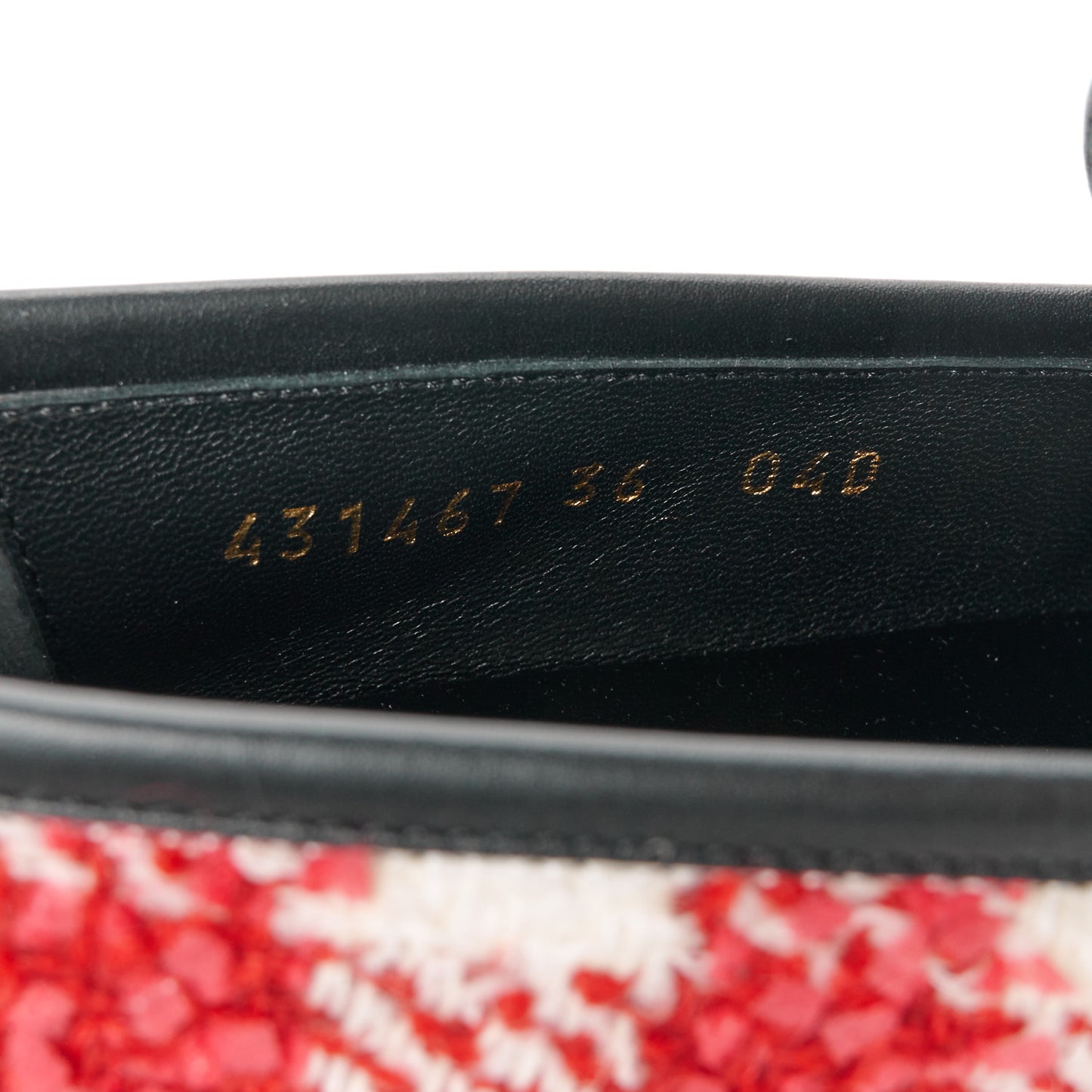 Vintage Tweed Check Horsebit Womens Jordaan Loafers 36 White Red