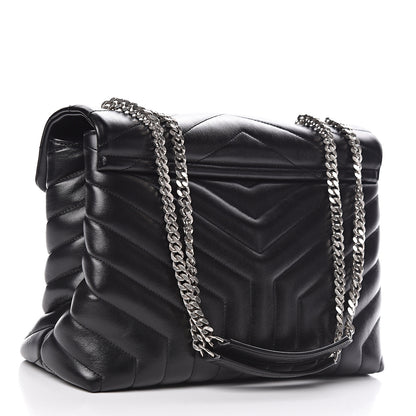 Saint Laurent Calfskin Y Quilted Monogram Medium Loulou Chain Satchel Black 3 of 10