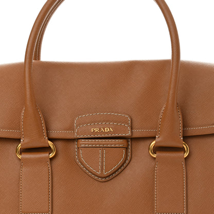 Prada Saffiano Flap Tote Caramel 7 of 9