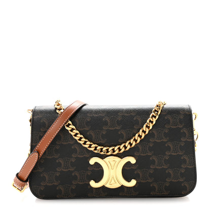 Celine Triomphe Canvas Multipochette Tan 1 of 10
