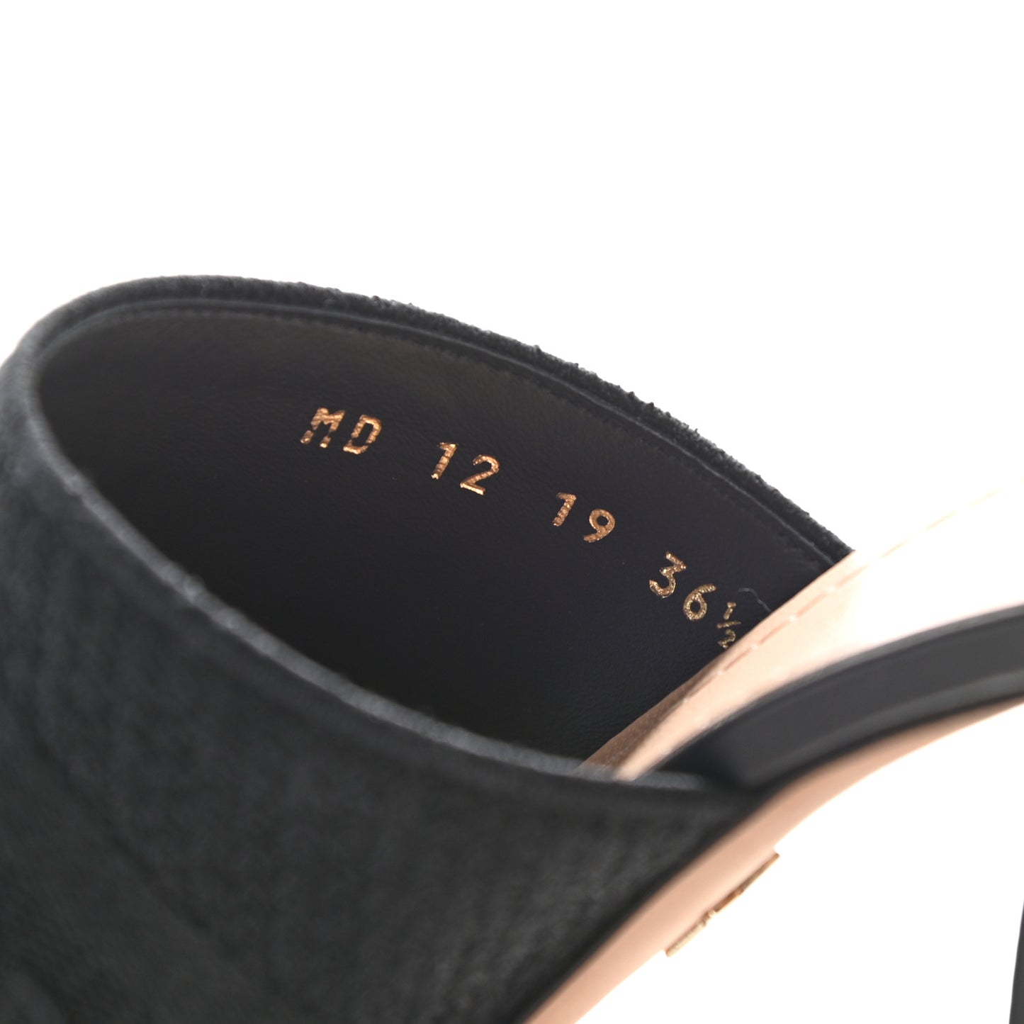 Cotton Embroidered Dway 85mm Slide Sandals 36.5 Black