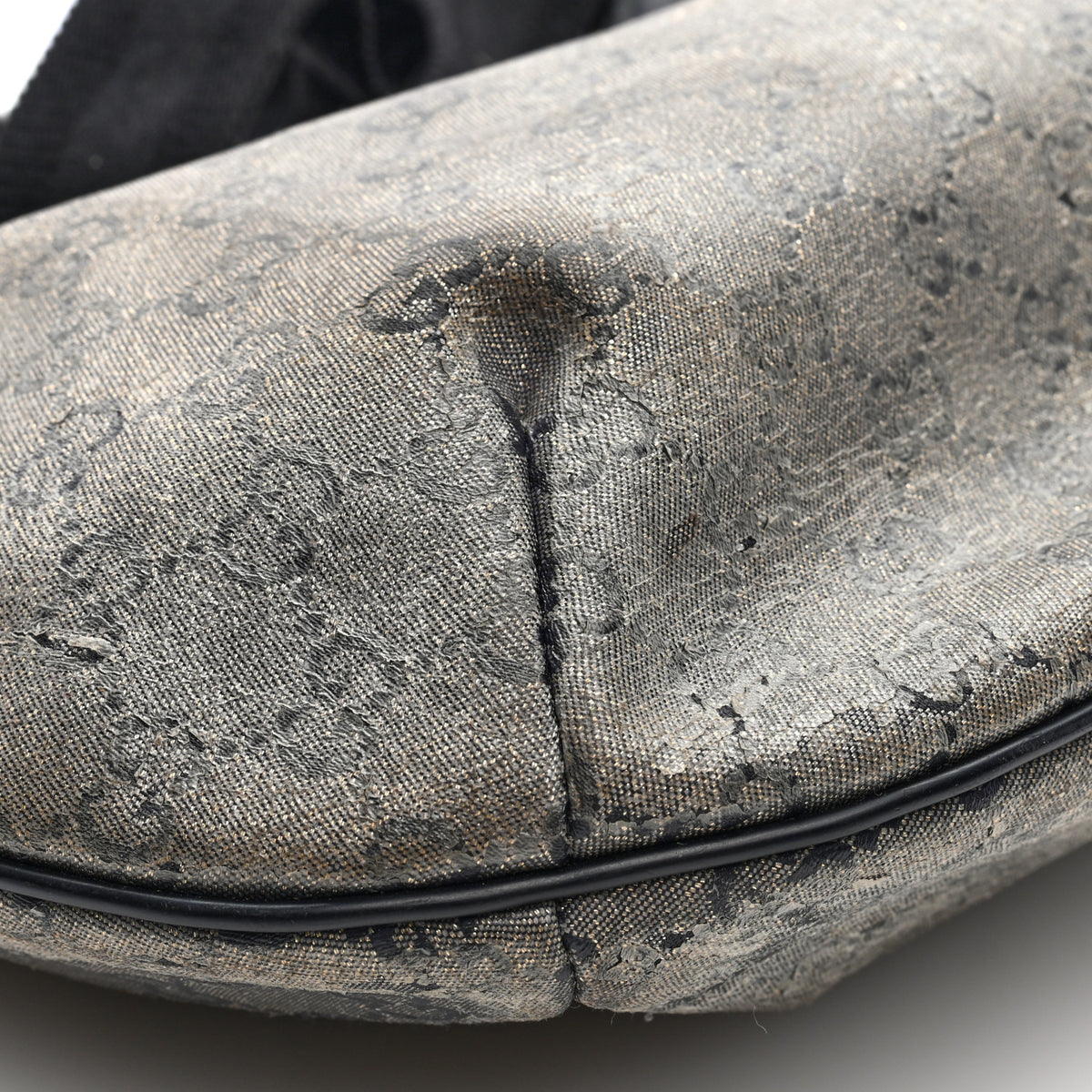 Gucci Lurex Monogram Medium Half Moon Hobo Black 9 of 11