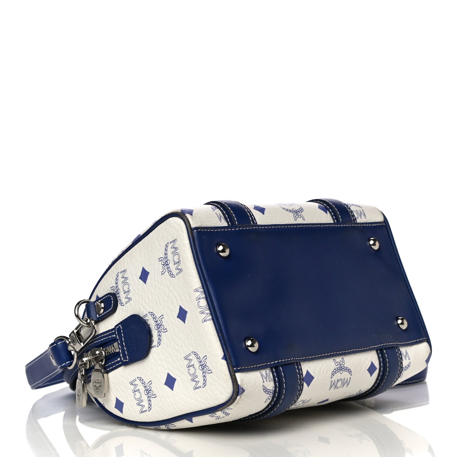 MCM Visetos Boston Satchel Satchel White 4 of 17