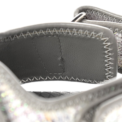 Chanel Tweed Lambskin Dad Sandals 36 Gray Ecru Blue 8 of 8