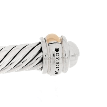 David Yurman Sterling Silver 18K Yellow Gold 4mm Cable Classics Bracelet 3 of 3