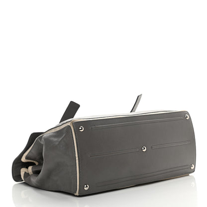 Saint Laurent Calfskin Canvas Large Muse Two Grey 4 of 21