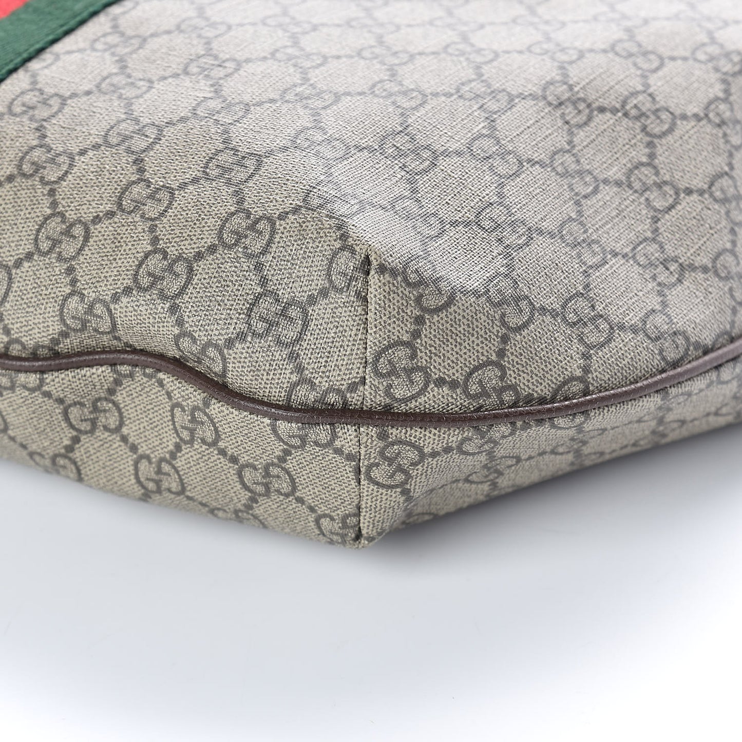 GG Supreme Monogram Web Ophidia Half Moon Hobo Brown