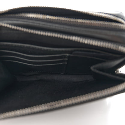 Christian Dior Grained Calfskin CD Icon Zipped Pouch With Strap Black 6 of 11