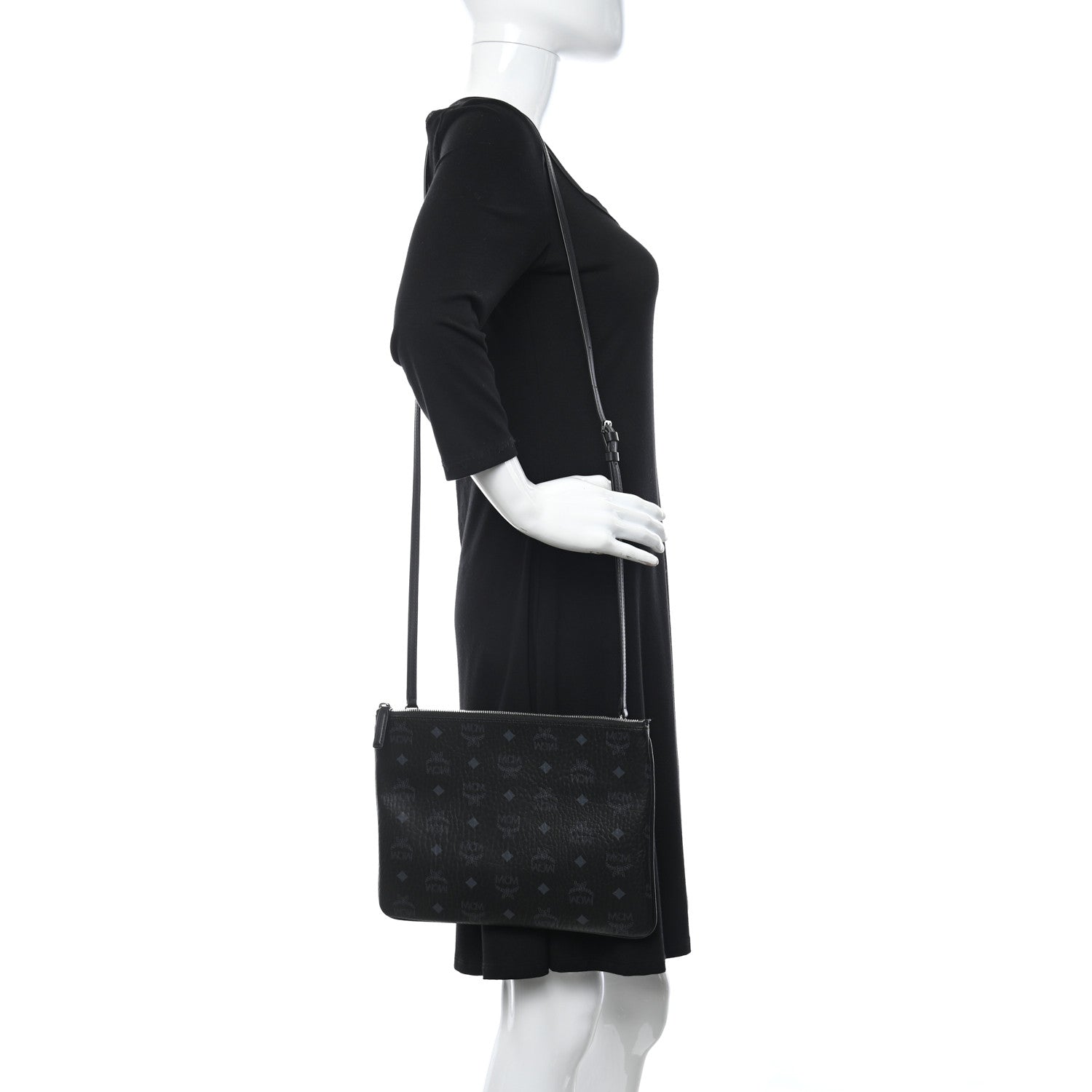 MCM Visetos Original Medium Pouch Black 2 of 8