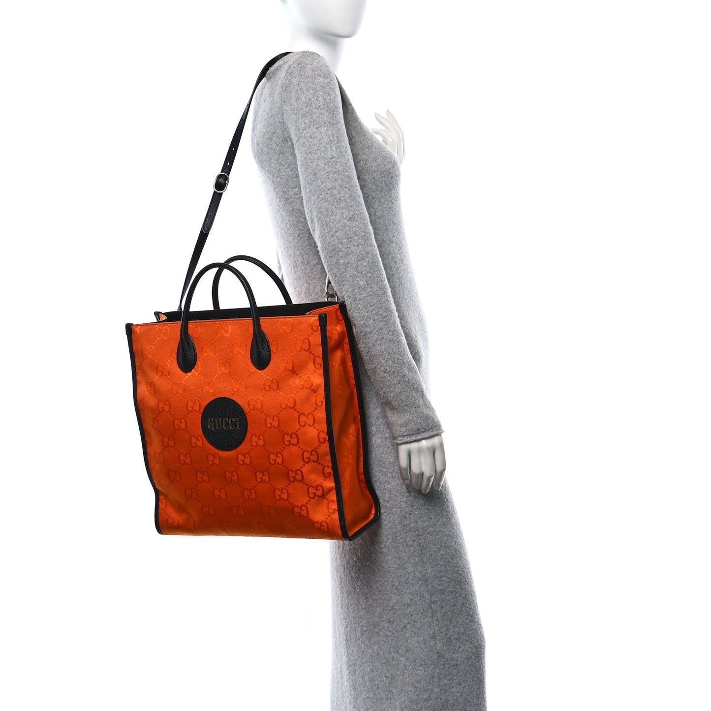 Econyl Nylon Monogram Off The Grid Long Tote Bag Carrot Orange Black