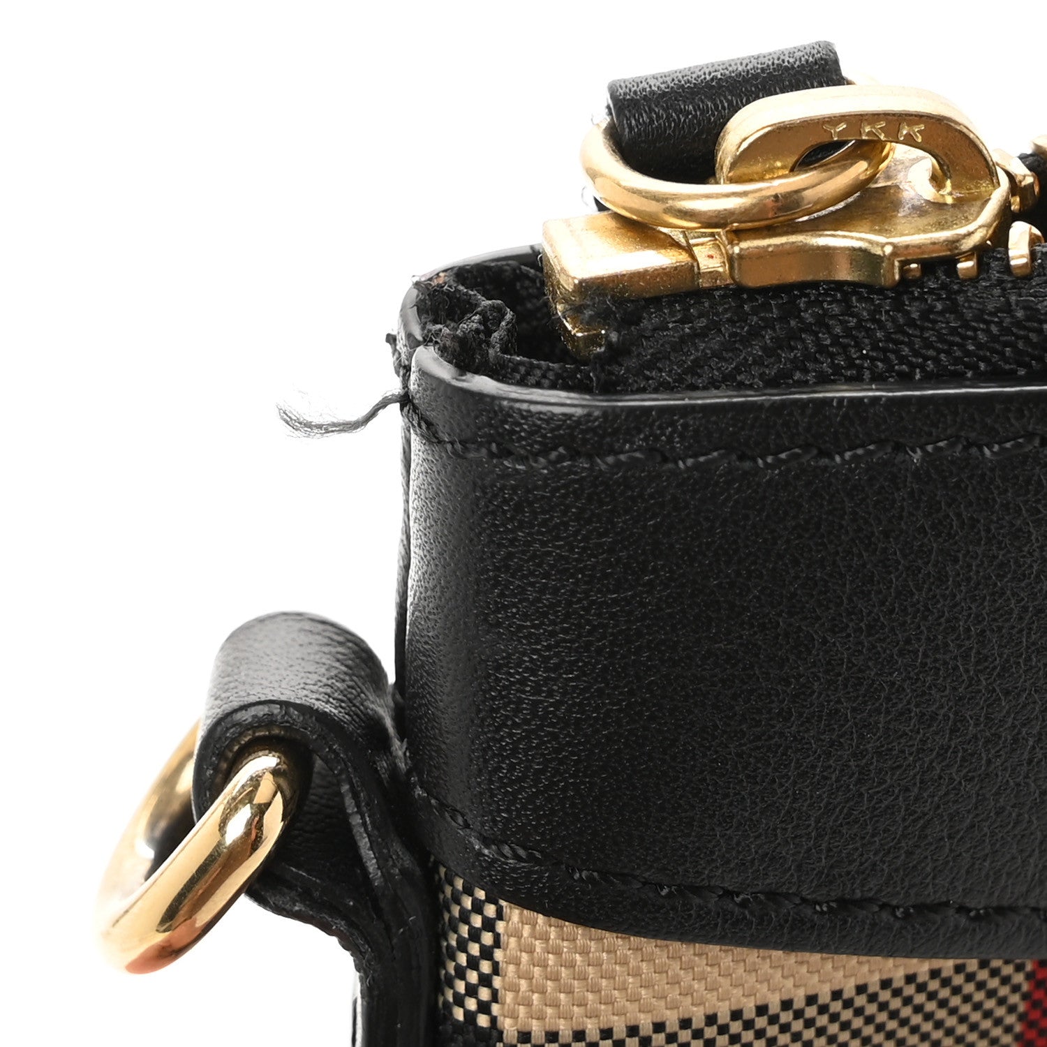 Burberry Horseferry Check Peyton Crossbody Clutch Bag Black