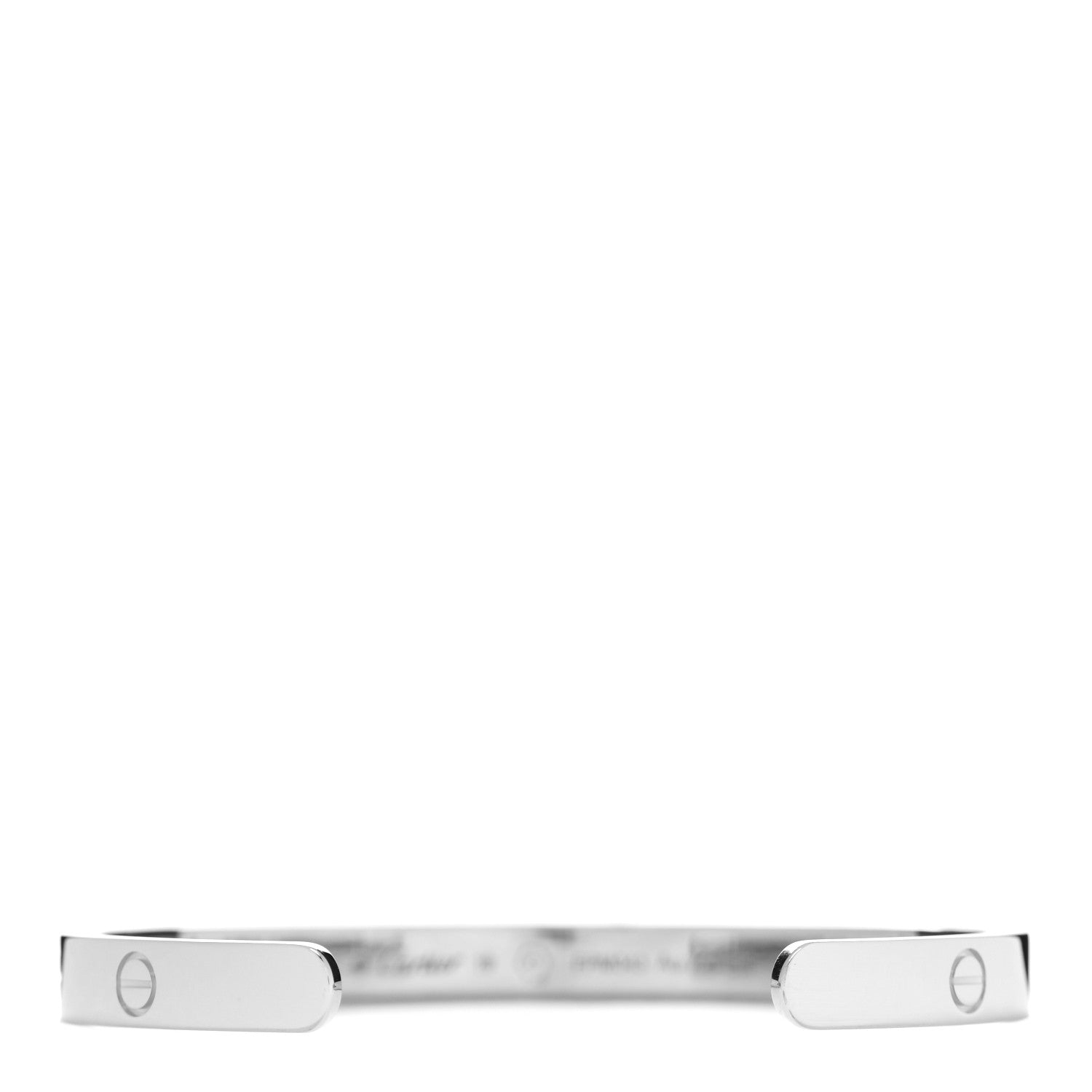 Cartier 18K White Gold 1 Diamond LOVE Cuff Bracelet 19 2 of 4
