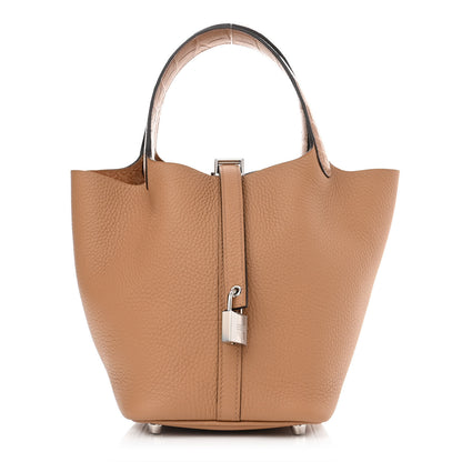 Hermes Taurillon Clemence Matte Alligator Picotin Lock Touch 18 PM Chai 1 of 11