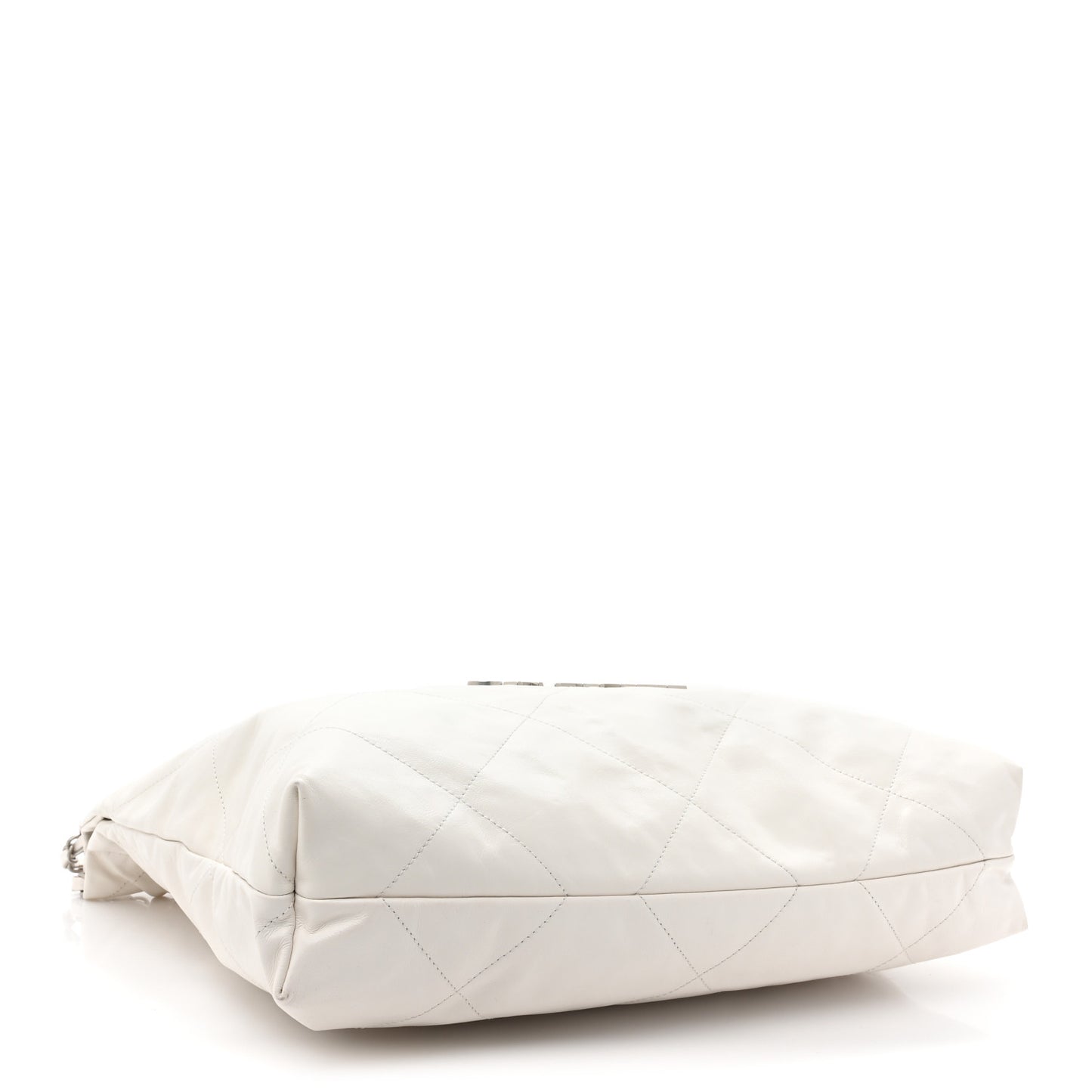 Shiny Calfskin Quilted Small Chanel 22 White