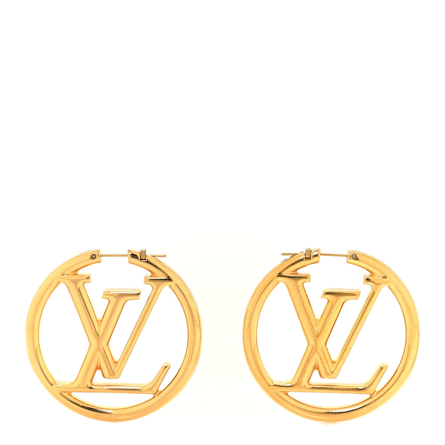 Louis Vuitton Metal Louise Hoop Earrings Gold 1 of 5