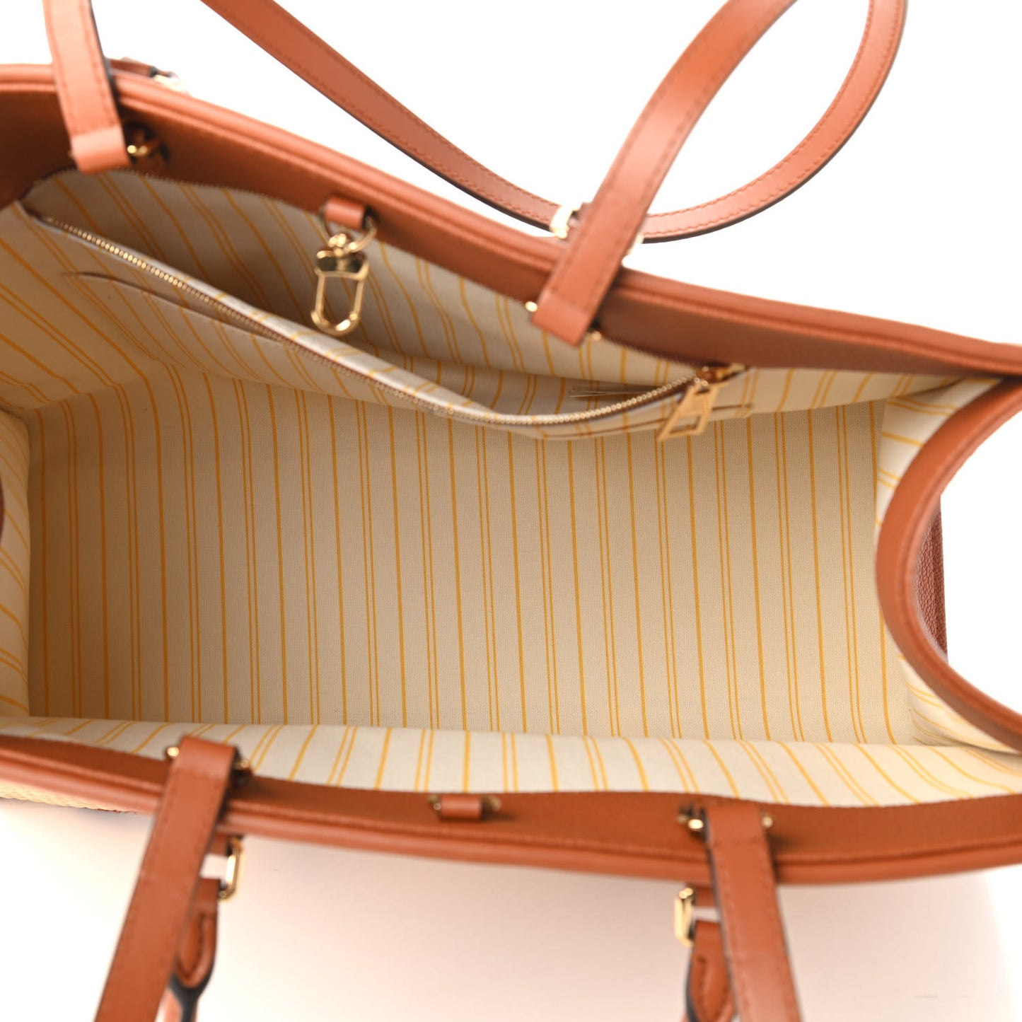 Raffia Calfskin Monogram Giant Onthego GM Tan