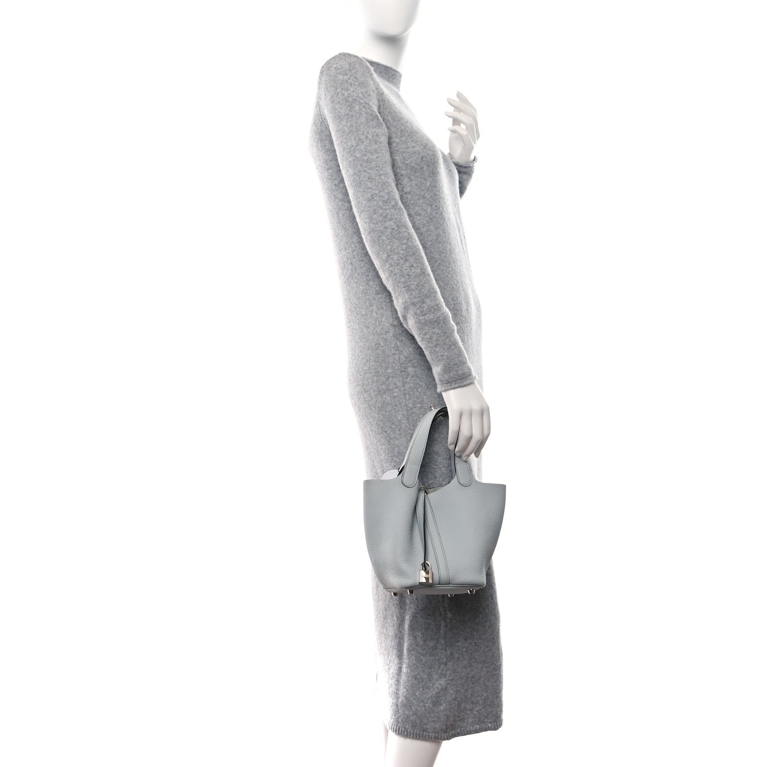 Hermes Taurillon Clemence Picotin Lock 18 PM Bleu Pale 2 of 7