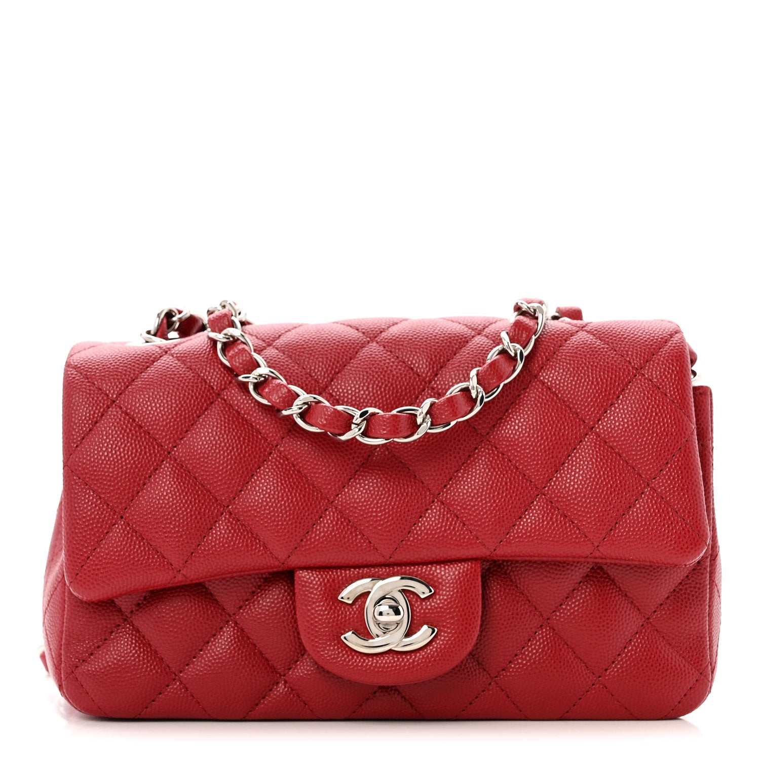 Chanel Caviar Quilted Mini Rectangular Flap Dark Red 1 of 11
