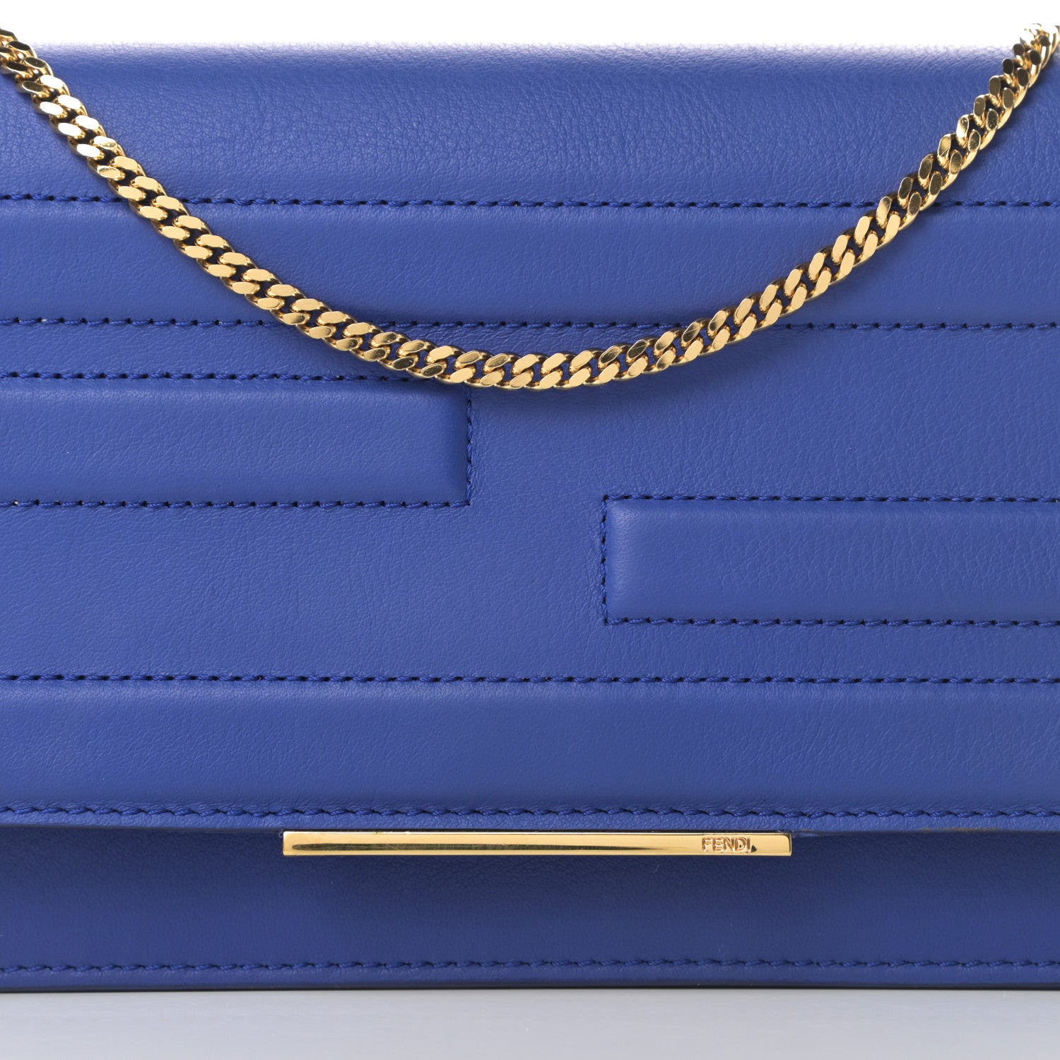 Fendi Vitello Flamingo Tube Wallet on Chain Blue Neon 8 of 12