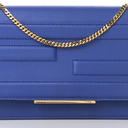 Fendi Vitello Flamingo Tube Wallet on Chain Blue Neon 8 of 12