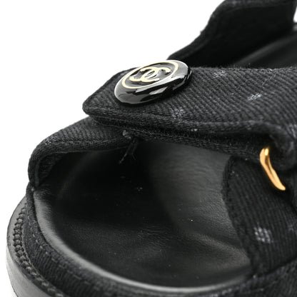 Chanel Denim Printed Dad Sandals 36.5 Black 10 of 12