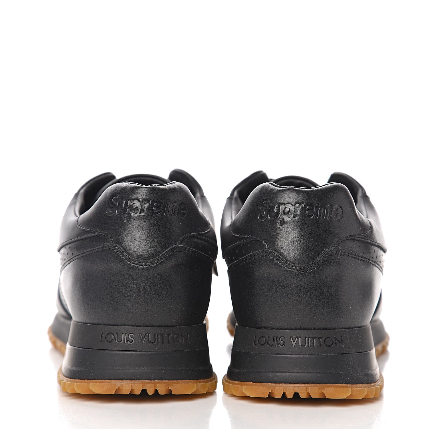 Louis Vuitton X SUPREME Calfskin Run Away Sneakers 10 Black 8 of 9
