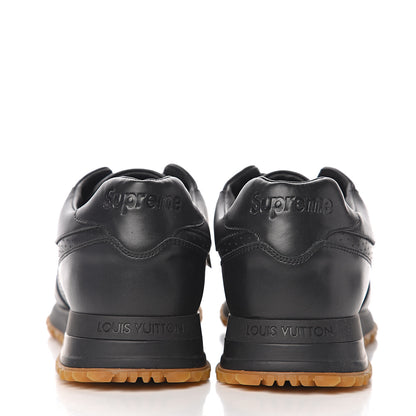 Louis Vuitton X SUPREME Calfskin Run Away Sneakers 10 Black 8 of 9