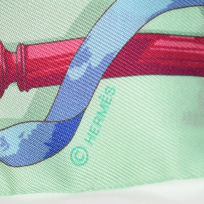 Hermes Silk Ferronerie Twilly Vert D'Eau Canard Corail 3 of 5