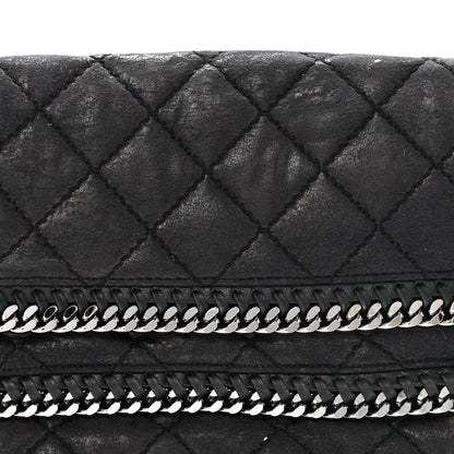 Stella McCartney Shaggy Deer Quilted Falabella Fold Over Clutch Black 8 of 12