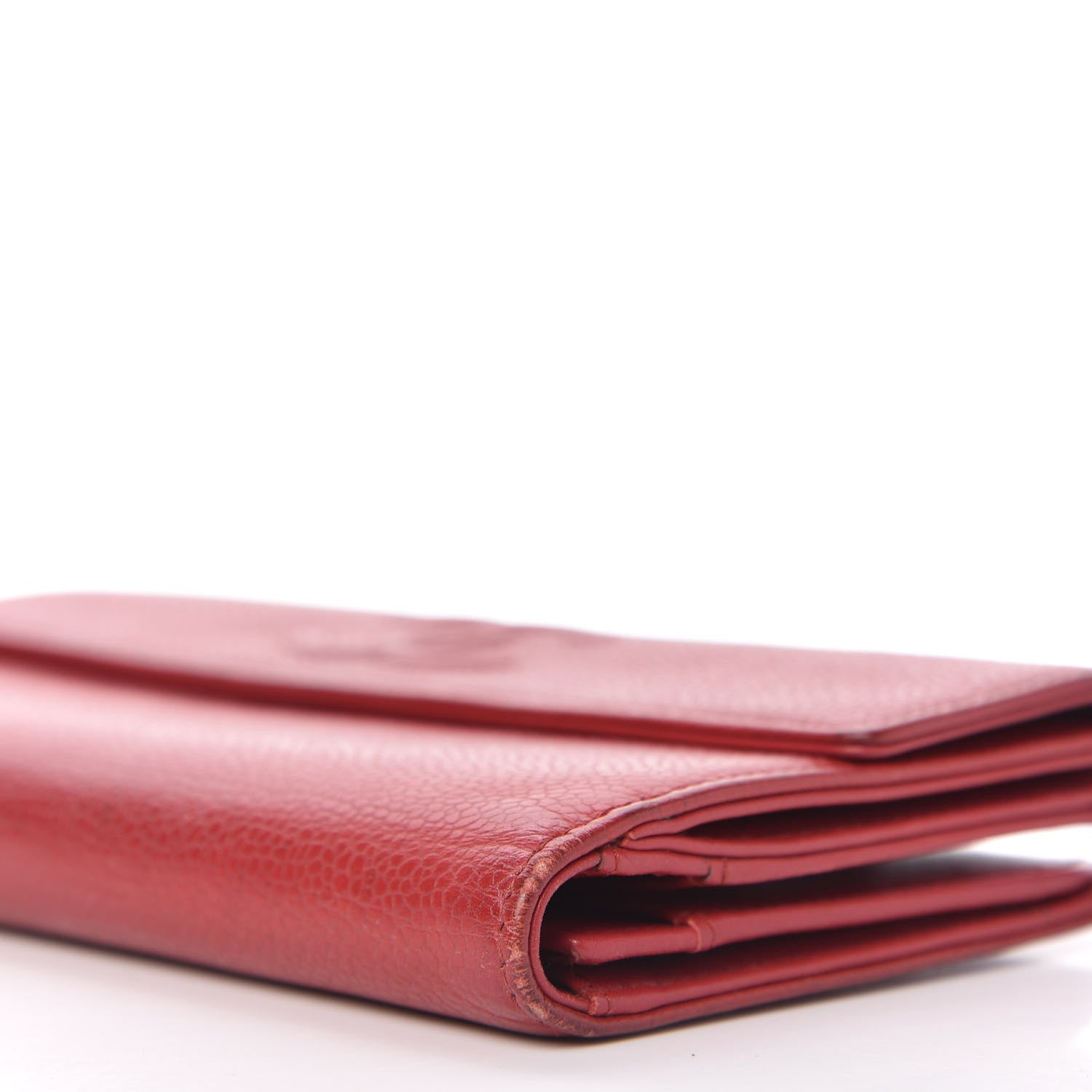 Chanel Caviar CC Long Flap French Wallet Red 7 of 12