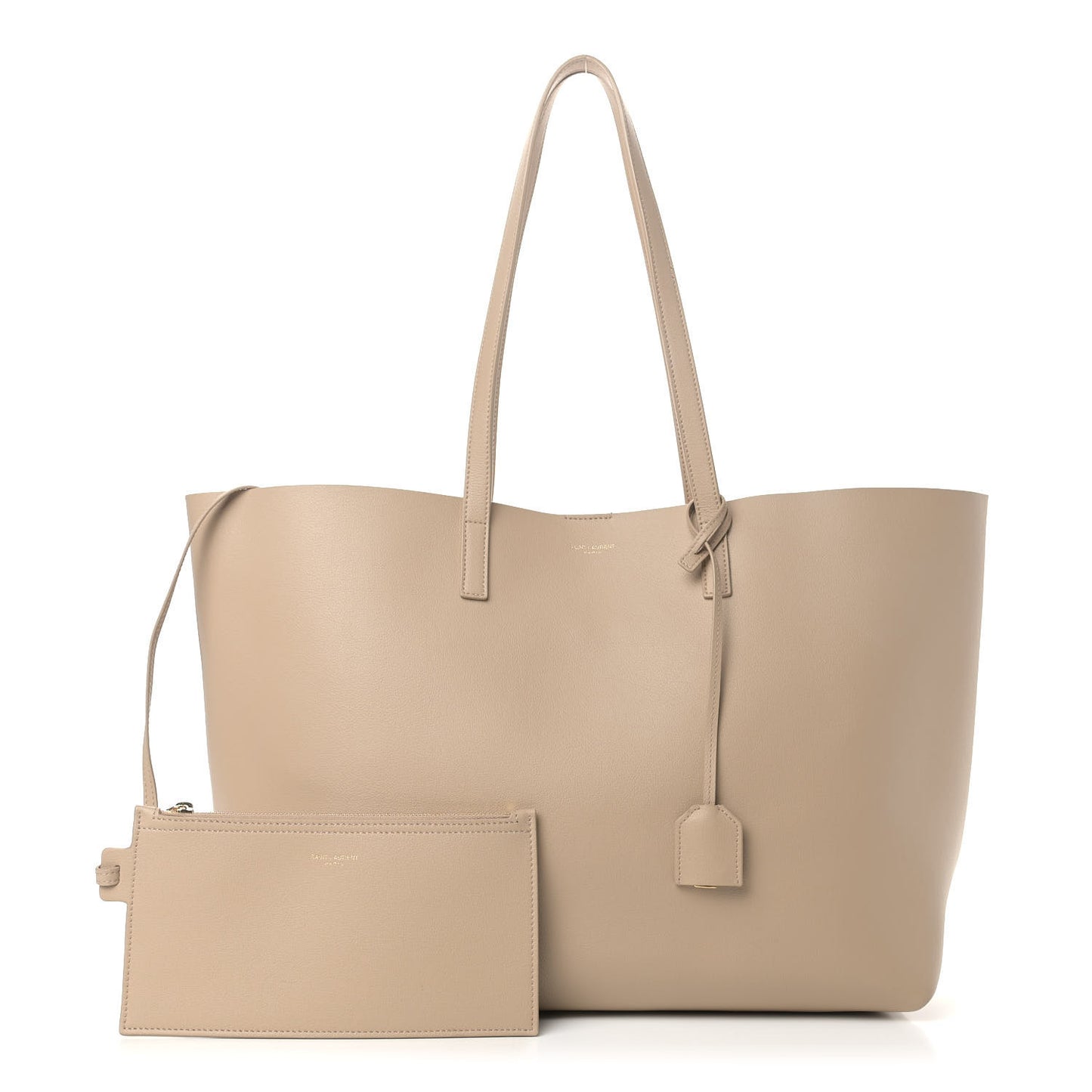 Calfskin Large Shopping Tote Nude Powder