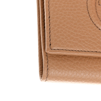 Gucci Pebbled Calfskin Soho Compact Flap Wallet Camelia 9 of 10