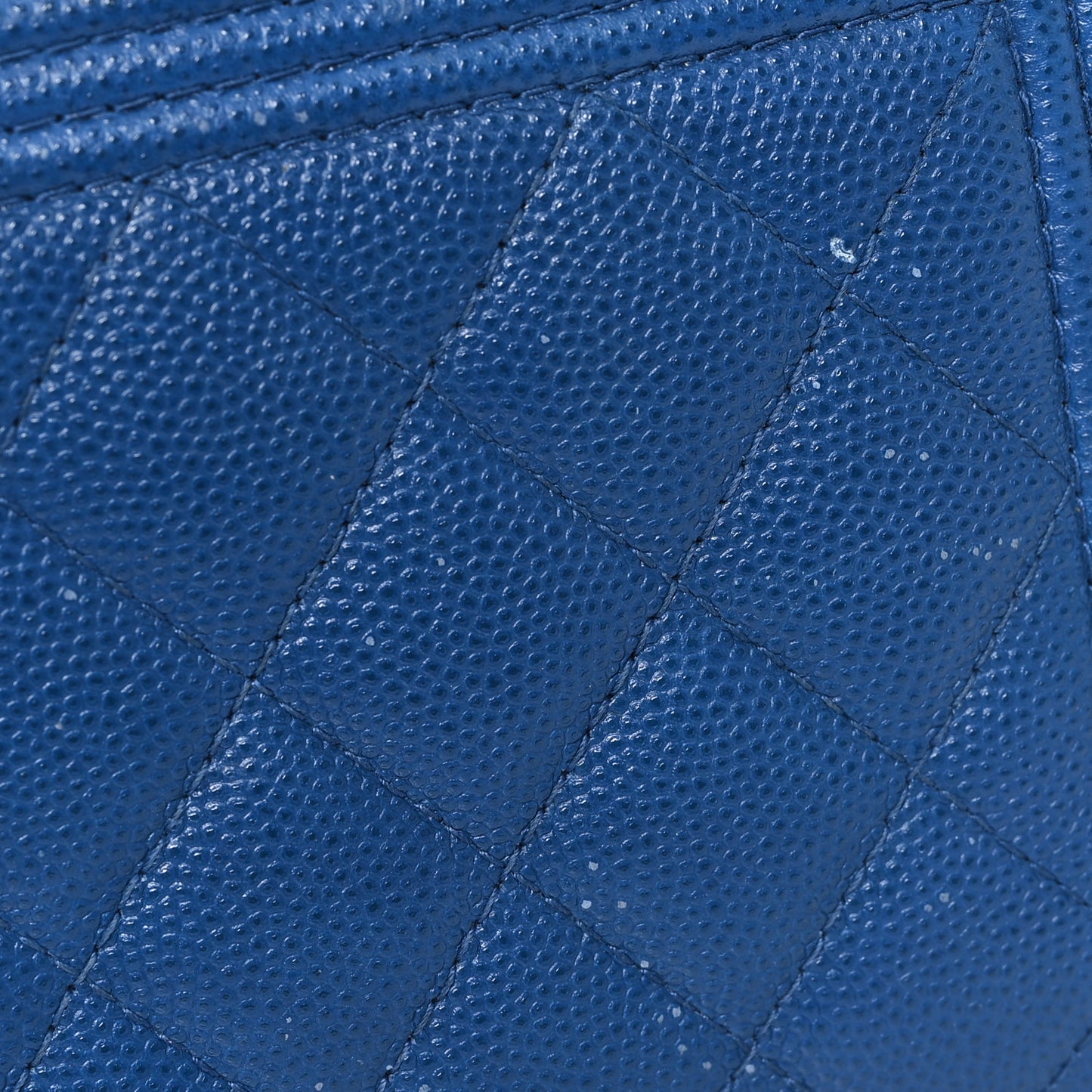Caviar Quilted Boy Yen Wallet Blue