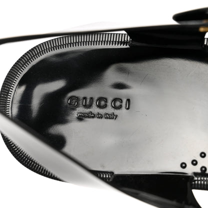 Gucci Shiny Rubber Double G Buckle Strap Sandals 9 Black 7 of 8