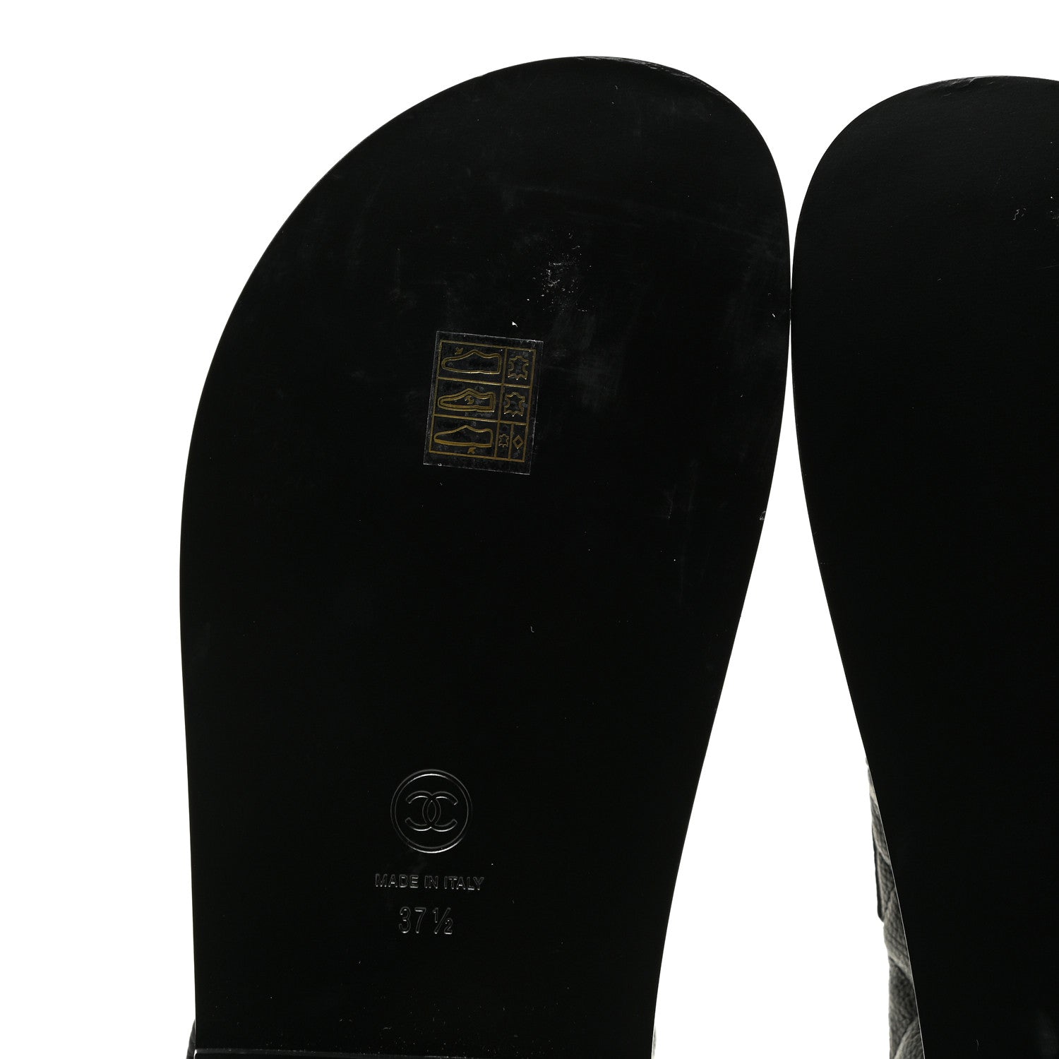 Chanel Grained Calfskin Velcro Dad Sandals 37.5 Black 6 of 11