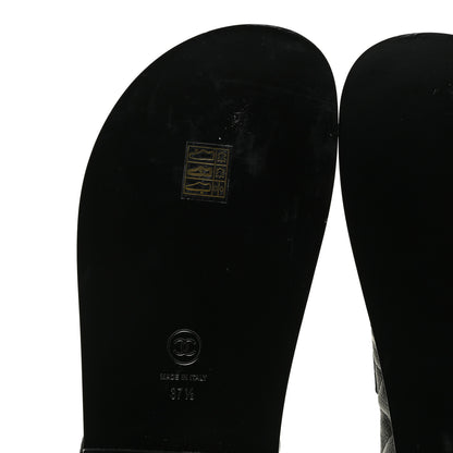 Chanel Grained Calfskin Velcro Dad Sandals 37.5 Black 6 of 11