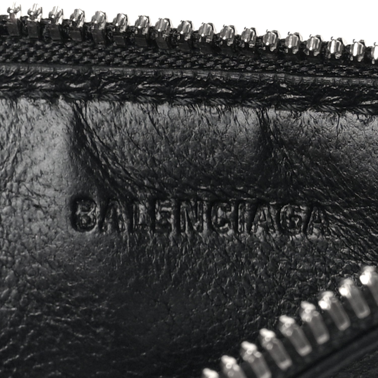 Balenciaga Grained Calfskin Logo Large Cash Long Coin Card Holder Black White 6 of 8