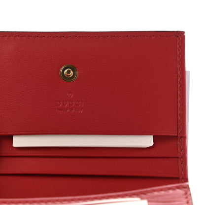 Gucci GG Supreme Monogram Cherry Embellished Card Case Wallet Hibiscus Red 6 of 7