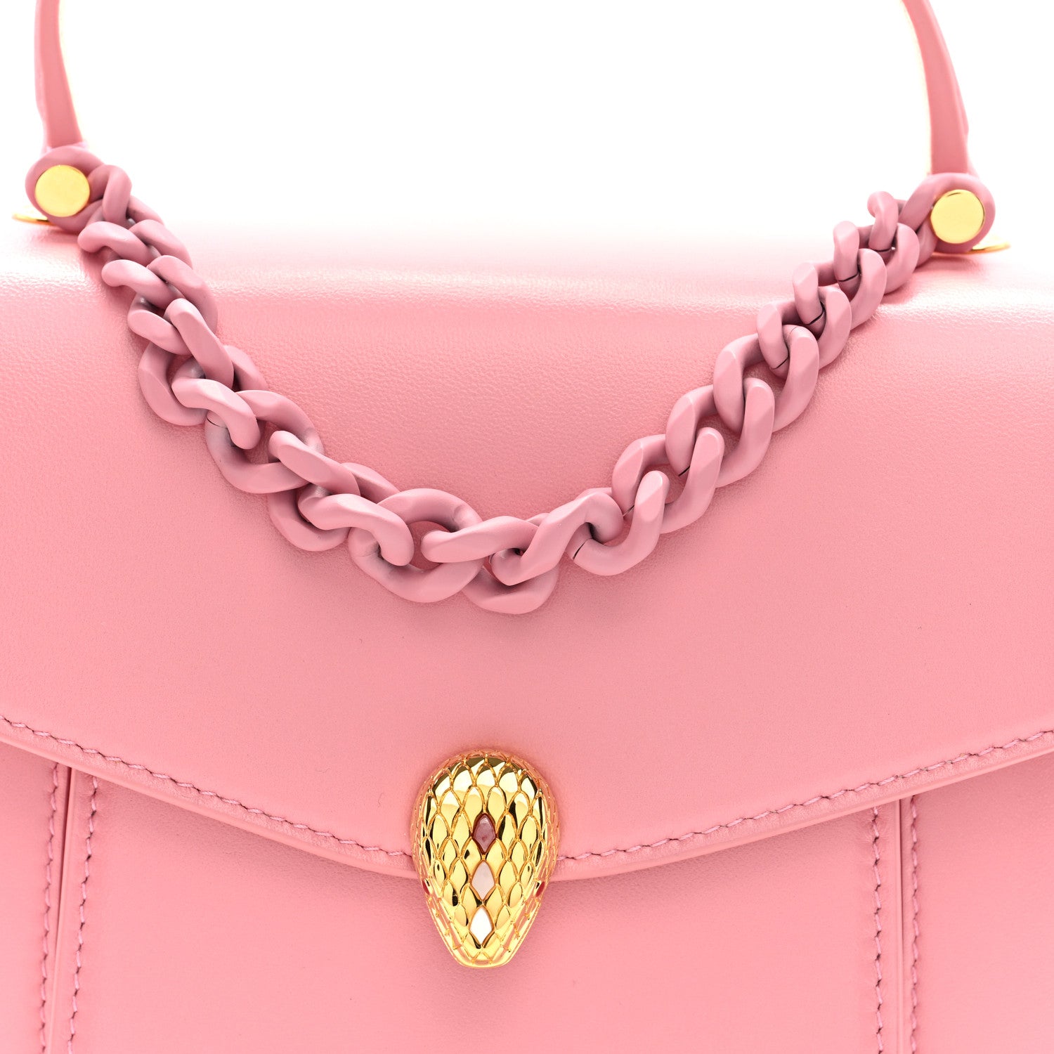 Bulgari Calfskin Serpenti Forever Top Handle Pink 8 of 10