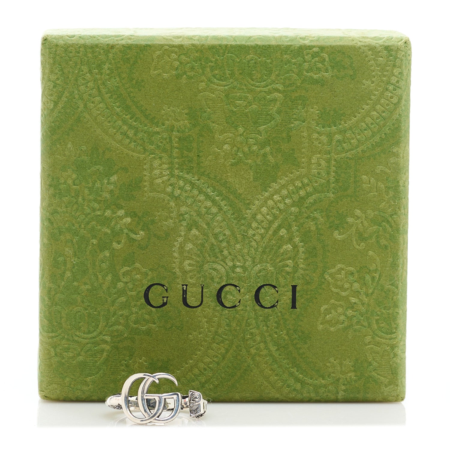 Gucci Sterling Silver GG Marmont Open Ring 54 6.75 7 of 7
