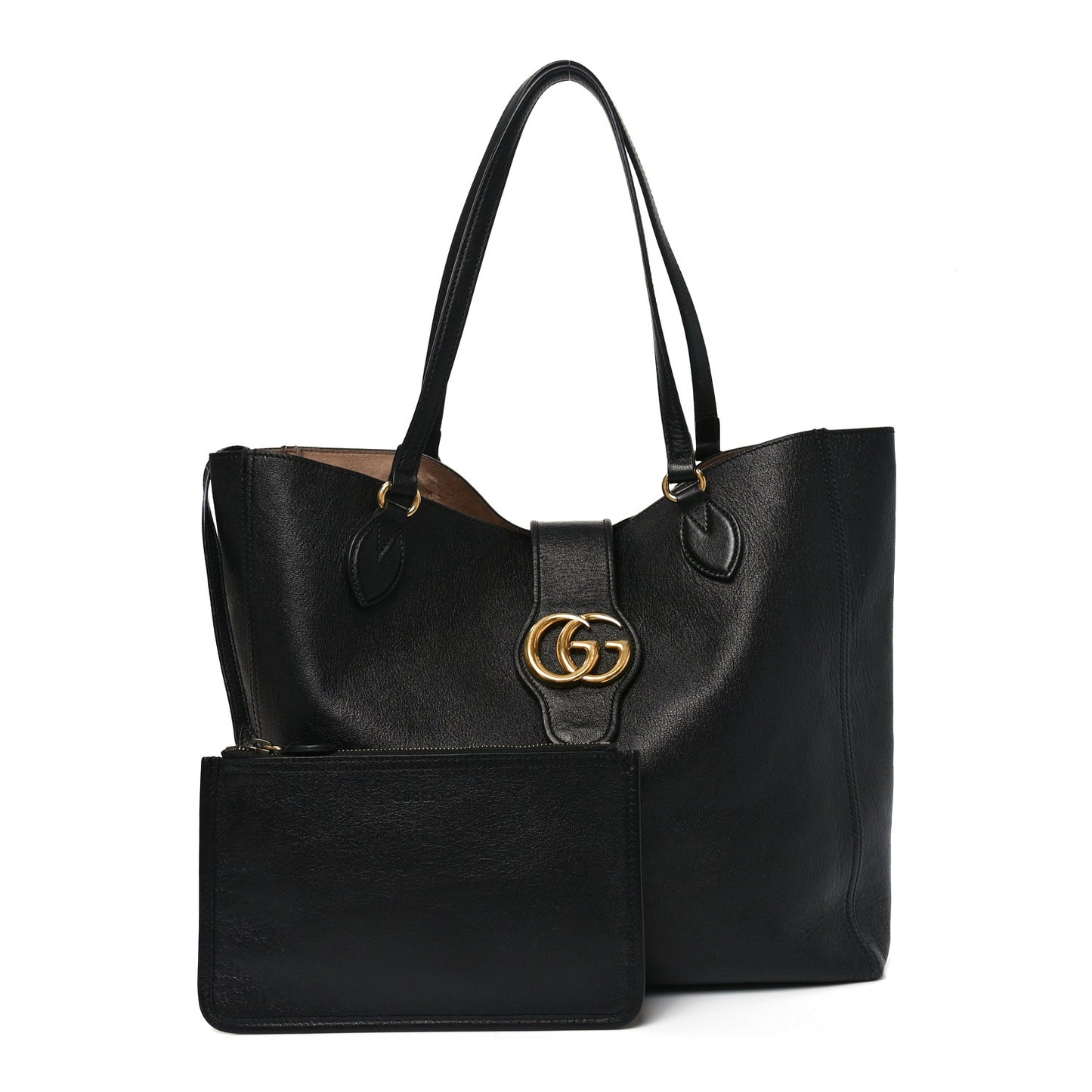New Sakai Calfskin Lux Medium Dahlia Tote  Black